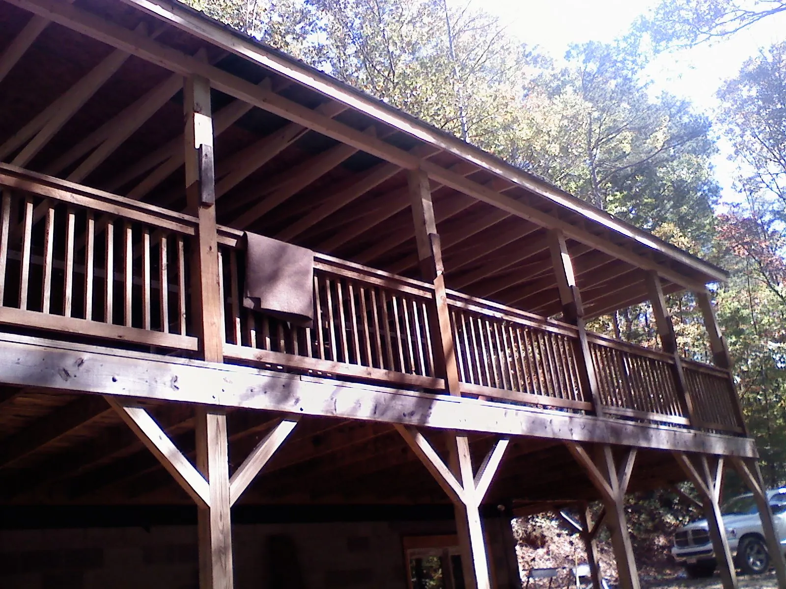 Timber framing under a new elevated porch and deck — Roof Leak Repair in Bessemer City by Roofing Brothers